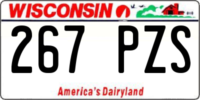 WI license plate 267PZS