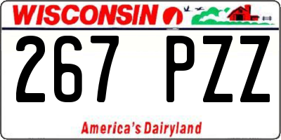 WI license plate 267PZZ