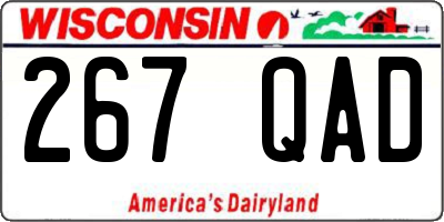 WI license plate 267QAD