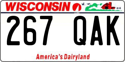 WI license plate 267QAK