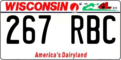 WI license plate 267RBC