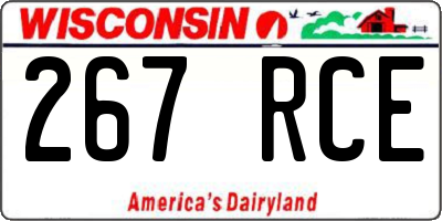 WI license plate 267RCE