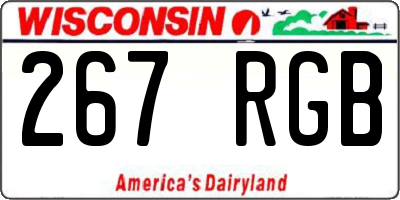 WI license plate 267RGB
