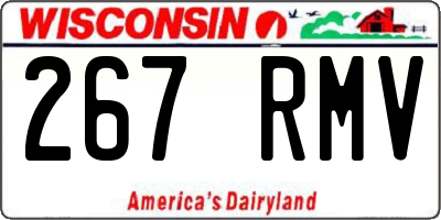 WI license plate 267RMV