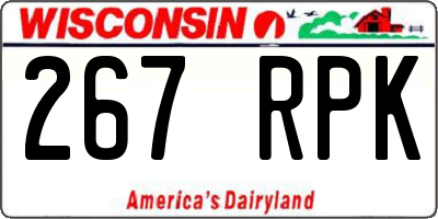 WI license plate 267RPK