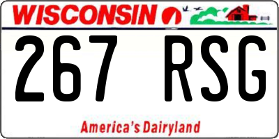 WI license plate 267RSG