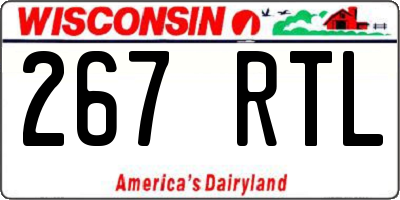 WI license plate 267RTL