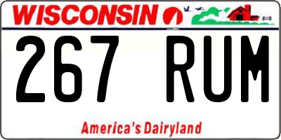 WI license plate 267RUM