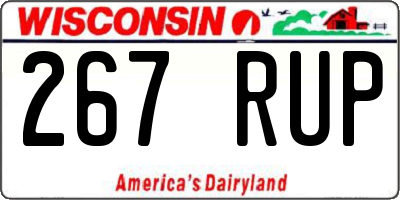 WI license plate 267RUP