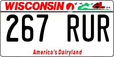 WI license plate 267RUR