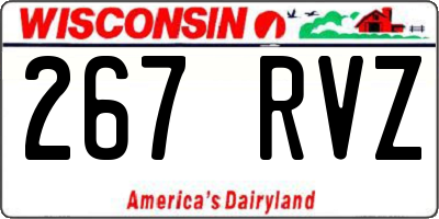 WI license plate 267RVZ