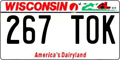 WI license plate 267TOK