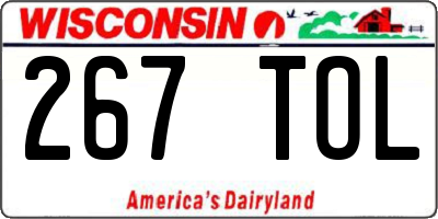 WI license plate 267TOL