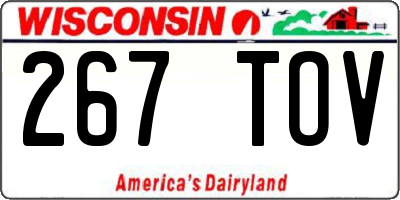 WI license plate 267TOV
