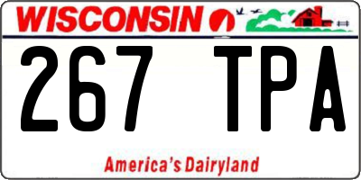 WI license plate 267TPA