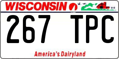 WI license plate 267TPC