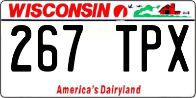 WI license plate 267TPX
