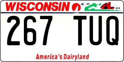 WI license plate 267TUQ