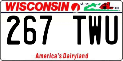 WI license plate 267TWU
