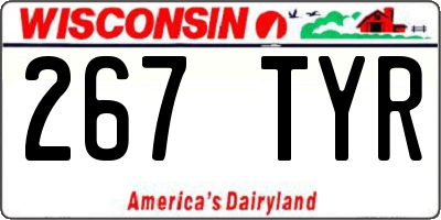 WI license plate 267TYR