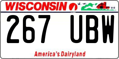 WI license plate 267UBW