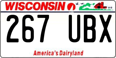 WI license plate 267UBX