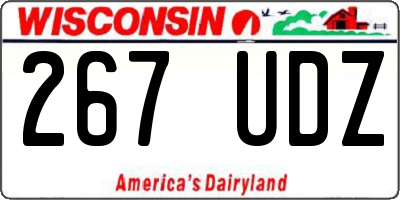 WI license plate 267UDZ