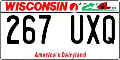WI license plate 267UXQ