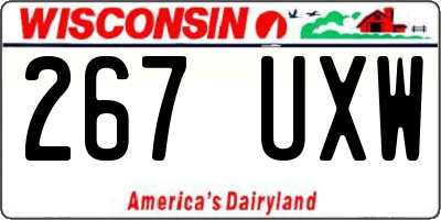 WI license plate 267UXW