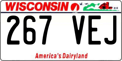 WI license plate 267VEJ