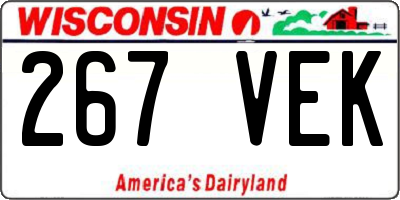 WI license plate 267VEK