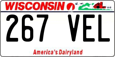 WI license plate 267VEL