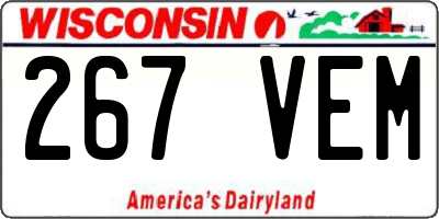 WI license plate 267VEM