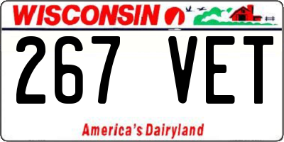 WI license plate 267VET
