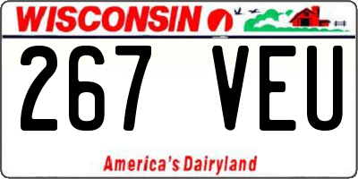 WI license plate 267VEU