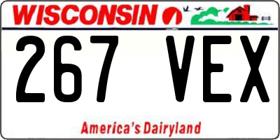 WI license plate 267VEX