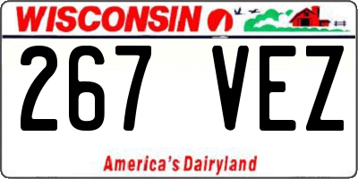 WI license plate 267VEZ