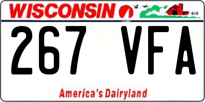 WI license plate 267VFA