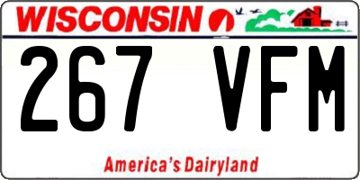 WI license plate 267VFM