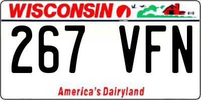 WI license plate 267VFN