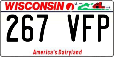 WI license plate 267VFP