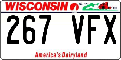 WI license plate 267VFX