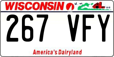 WI license plate 267VFY