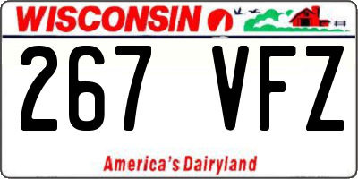 WI license plate 267VFZ