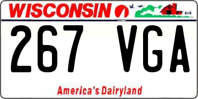 WI license plate 267VGA