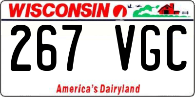 WI license plate 267VGC