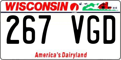 WI license plate 267VGD