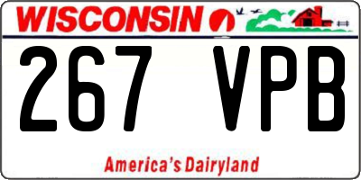WI license plate 267VPB