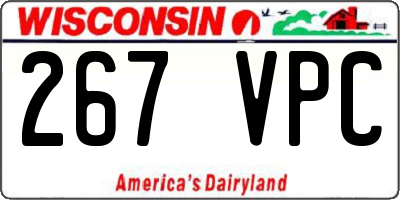 WI license plate 267VPC