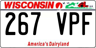 WI license plate 267VPF